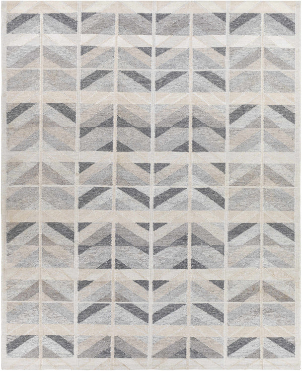 Characteristic Beige Hand Knotted Viscose Area Rug