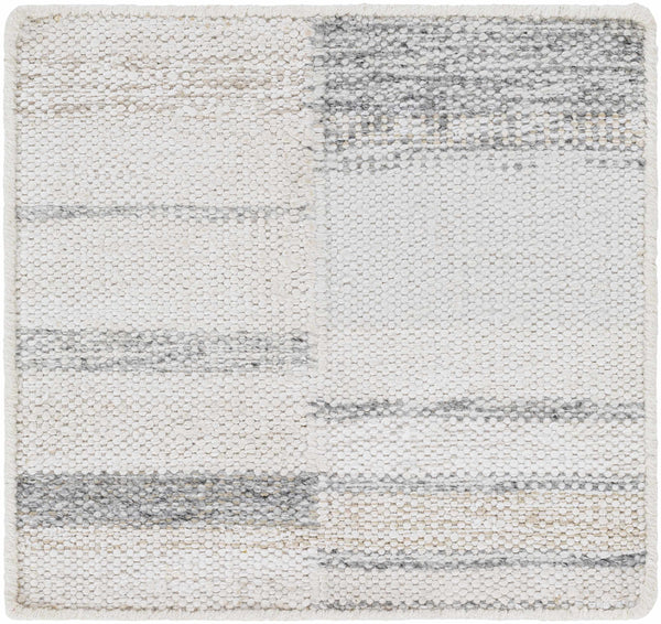 Modern Cream Hand Knotted Viscose Area Rug