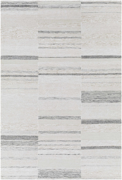Modern Cream Hand Knotted Viscose Area Rug