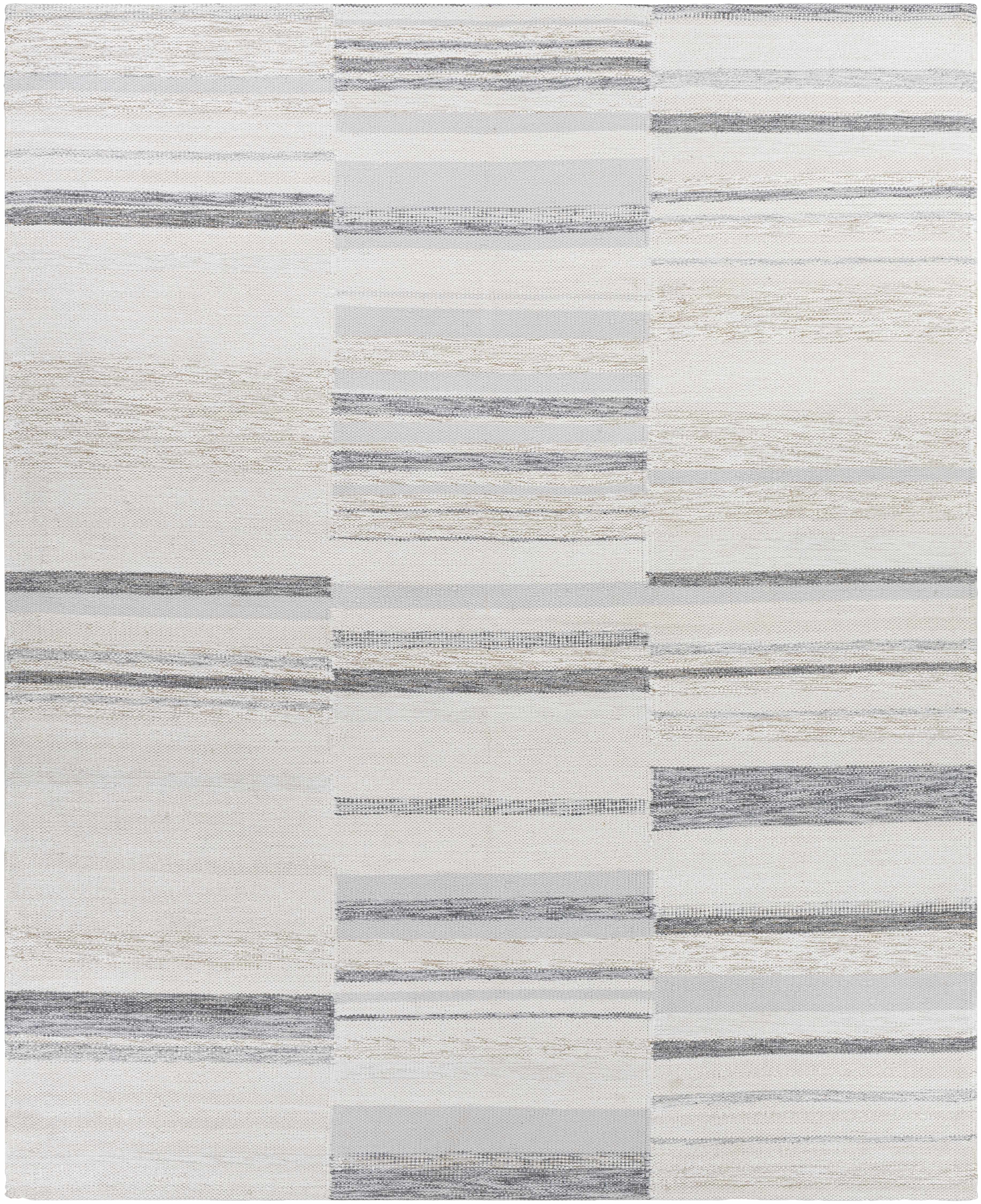 Modern Cream Hand Knotted Viscose Area Rug
