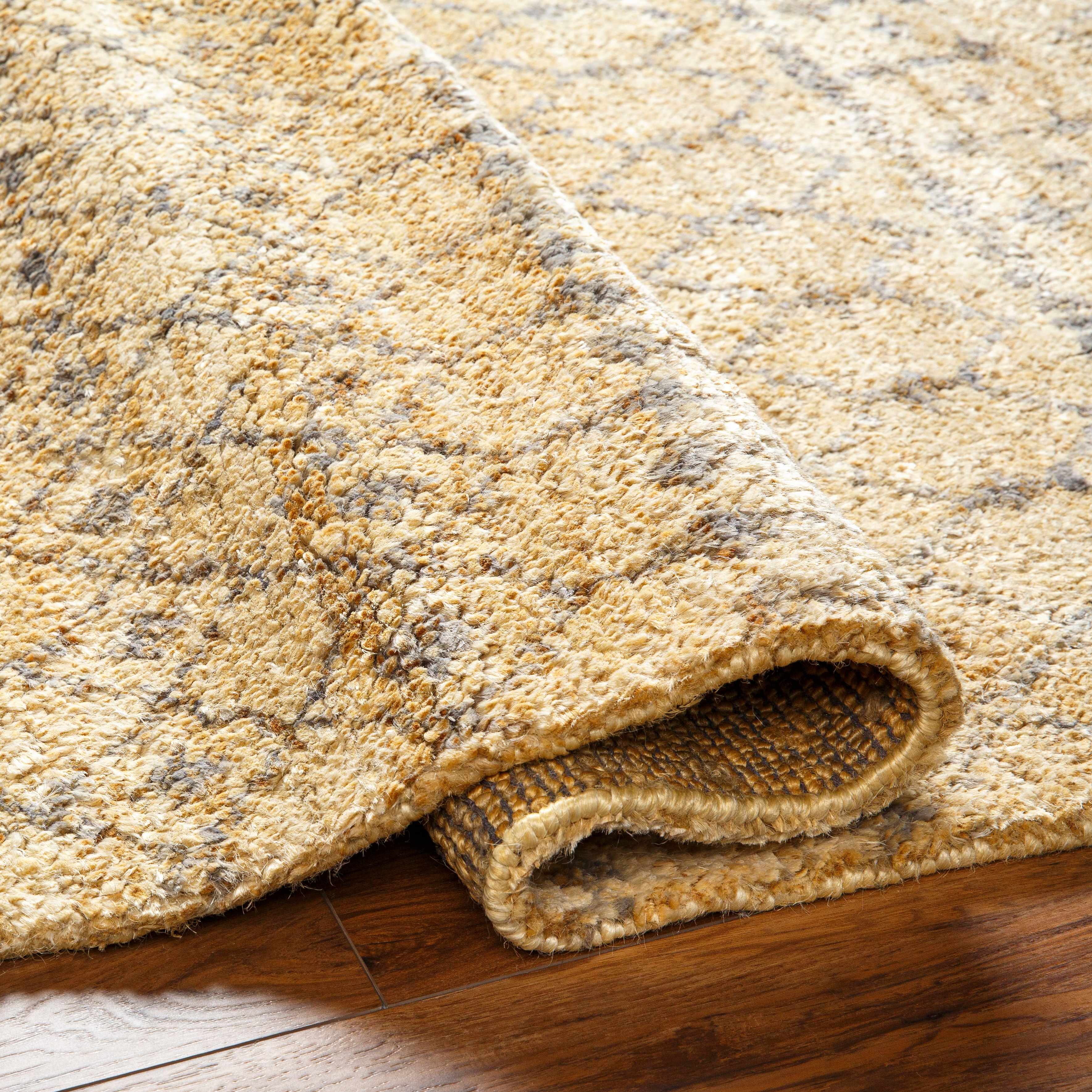 Inviting Butter Jute Hand Knotted Area Rug