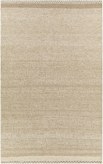 Understated Versatile Beige Wool Hand Woven Area Rug