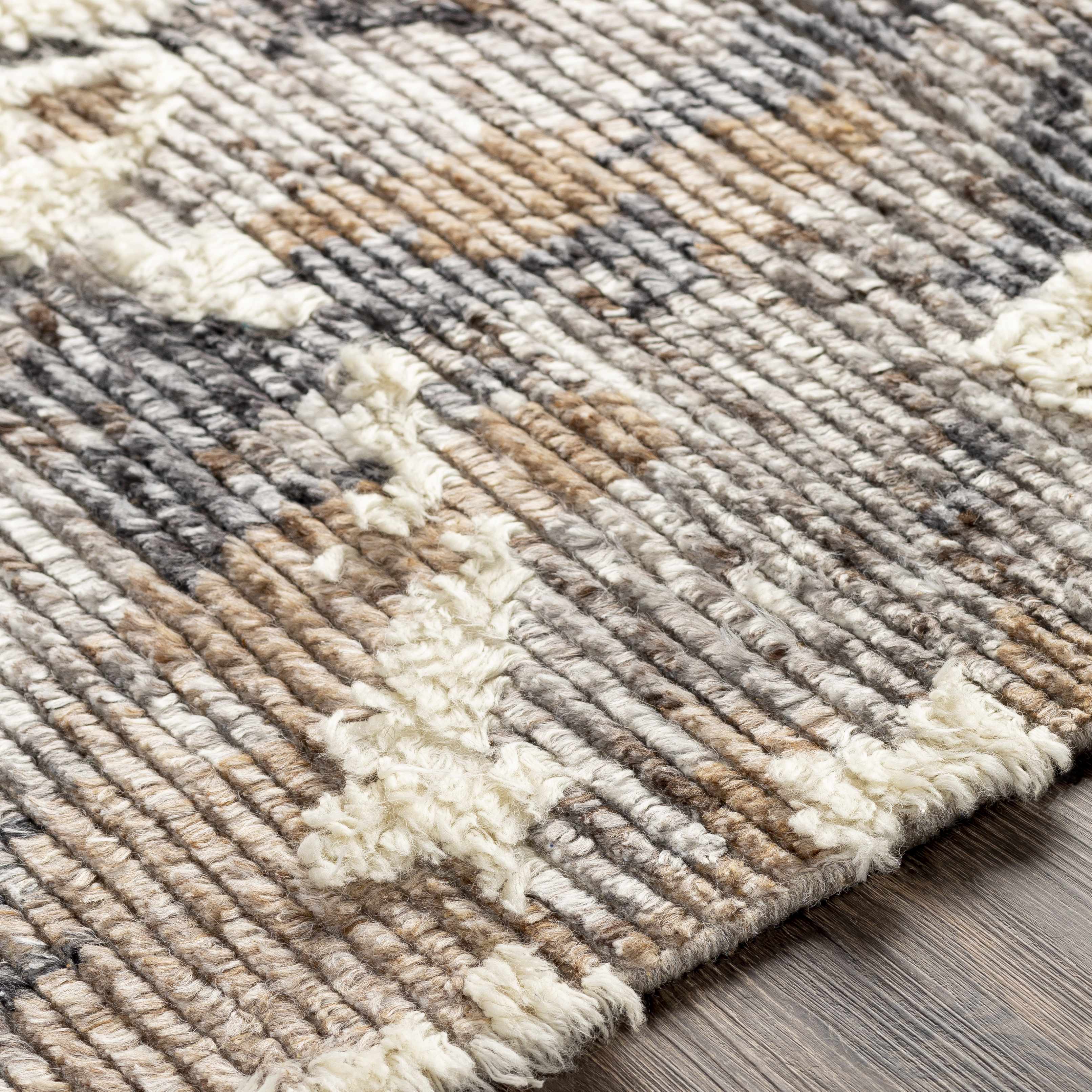 Fluffy Plush Cream Hand Knotted Wool Area Rug