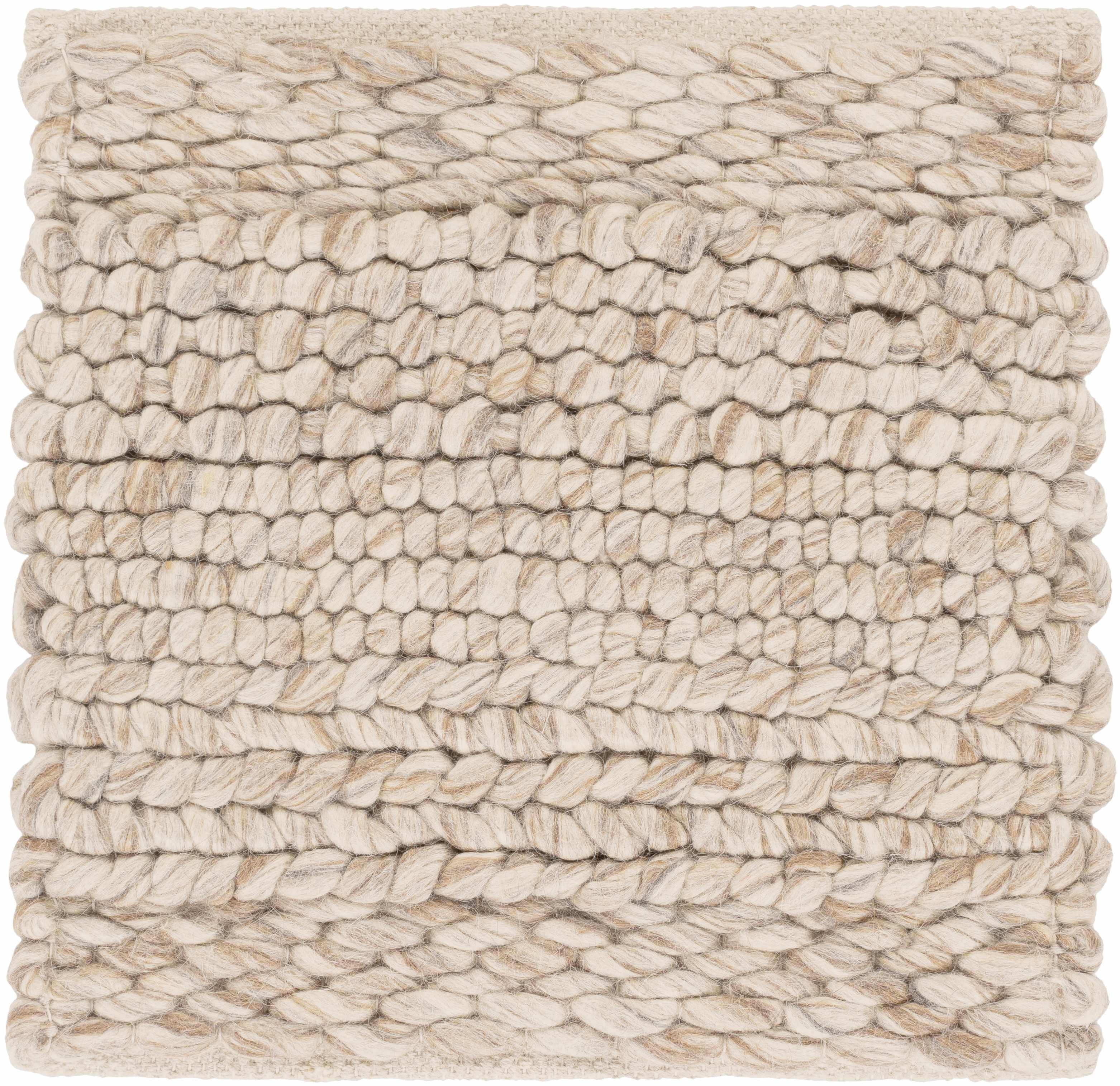 Rustic Chic Ivory Hand Woven Wool Area Rug