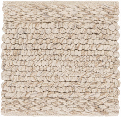 Rustic Chic Ivory Hand Woven Wool Area Rug