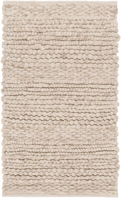 Rustic Chic Ivory Hand Woven Wool Area Rug