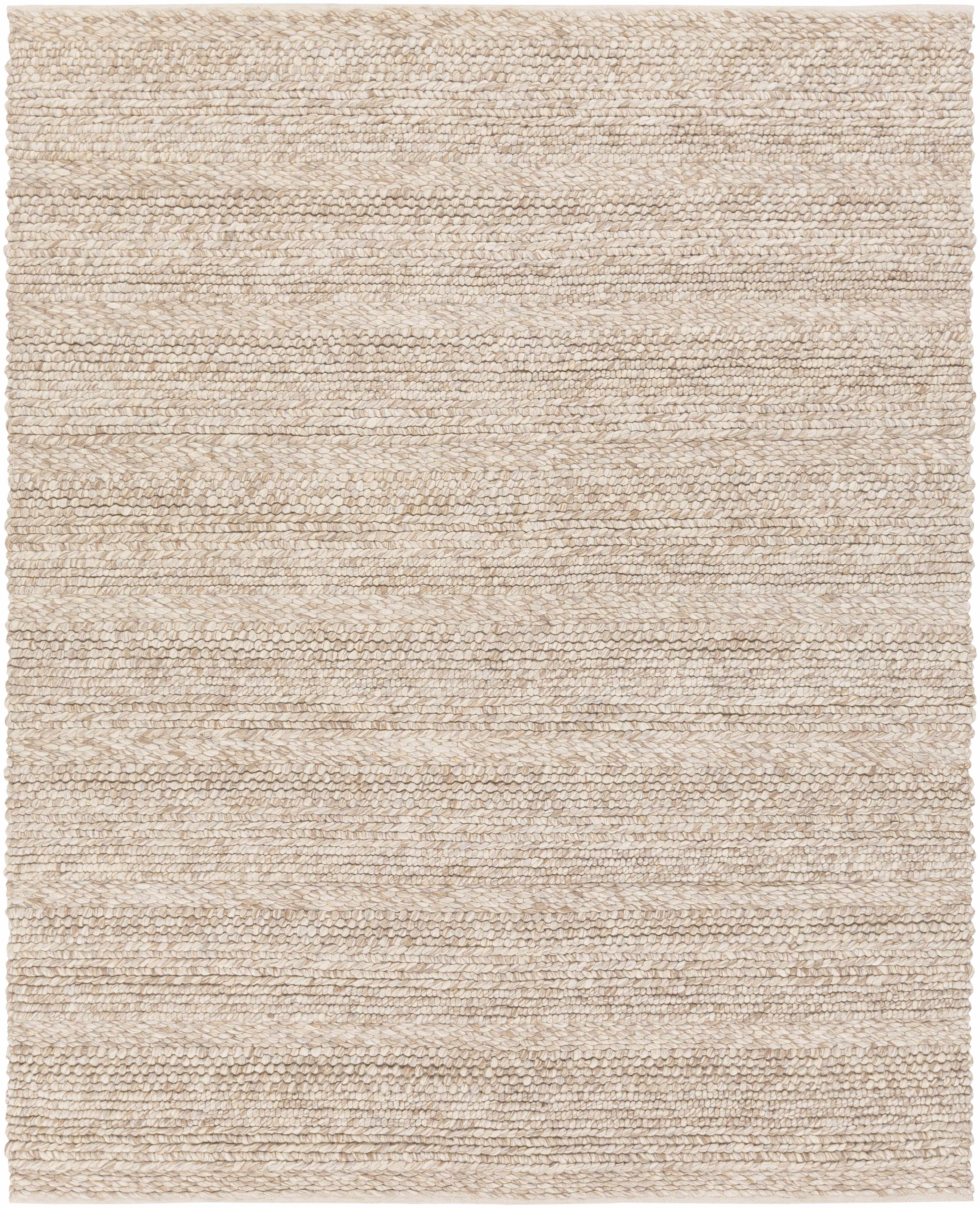Rustic Chic Ivory Hand Woven Wool Area Rug