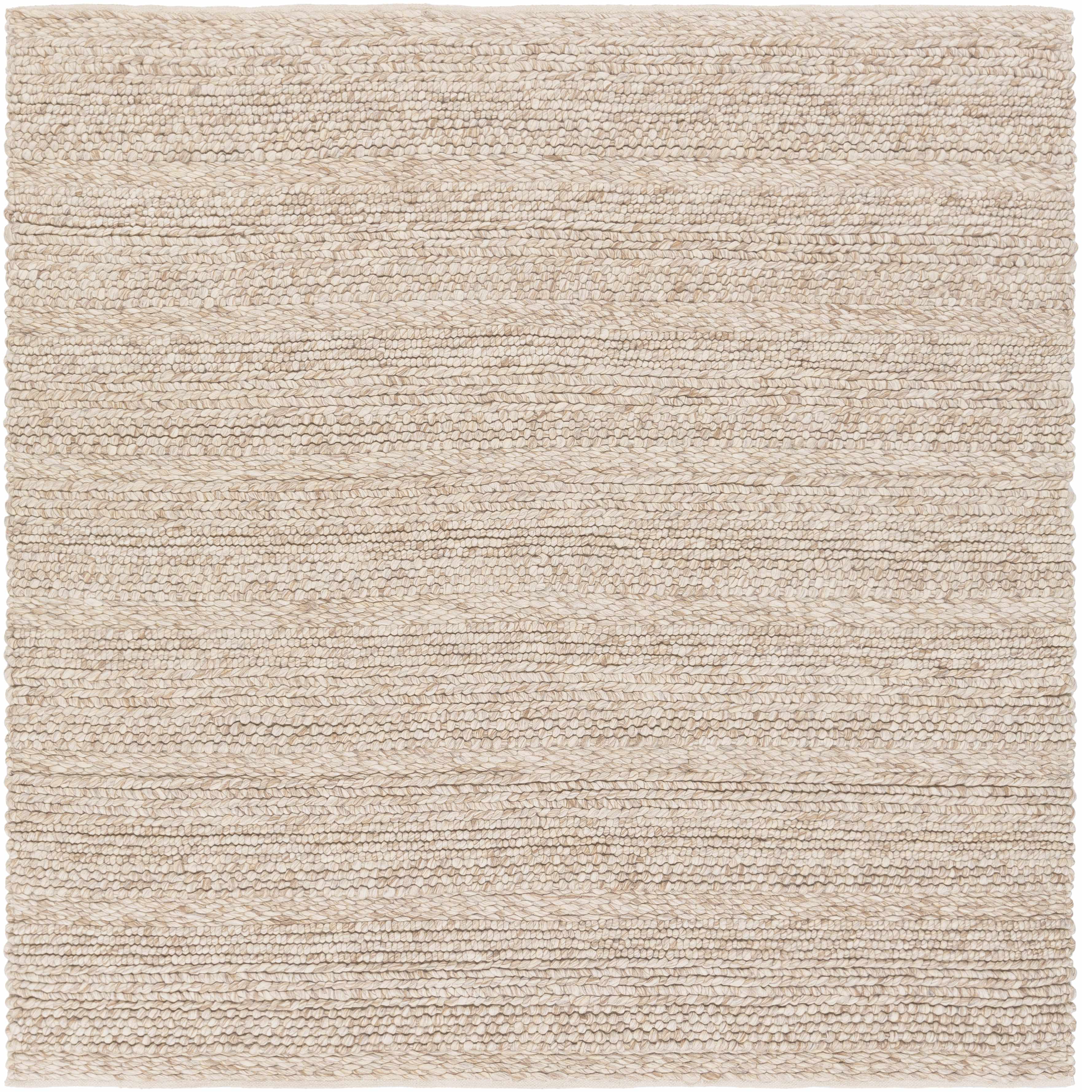 Rustic Chic Ivory Hand Woven Wool Area Rug