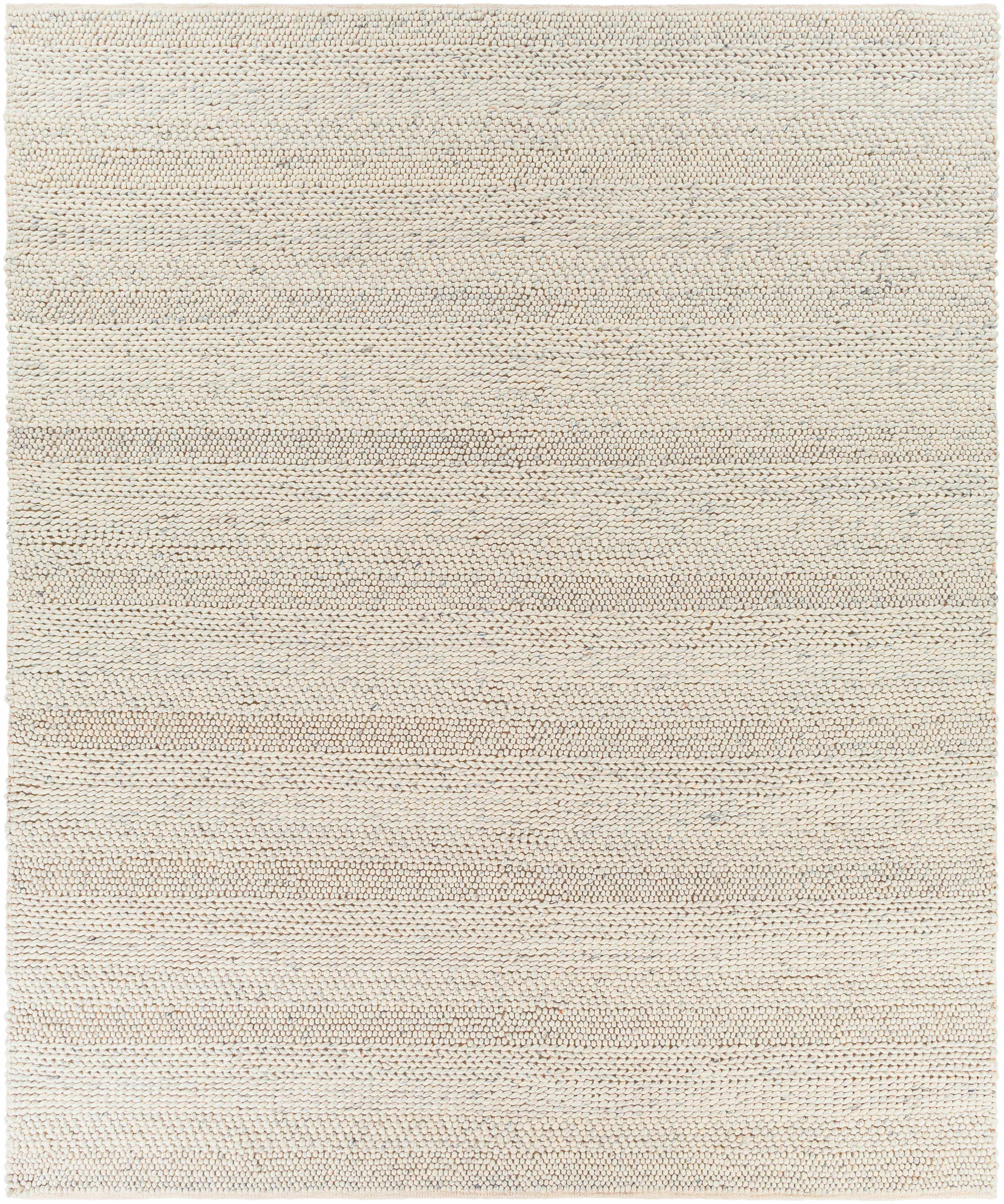 Rustic Elegant Ivory Hand Woven Wool Area Rug