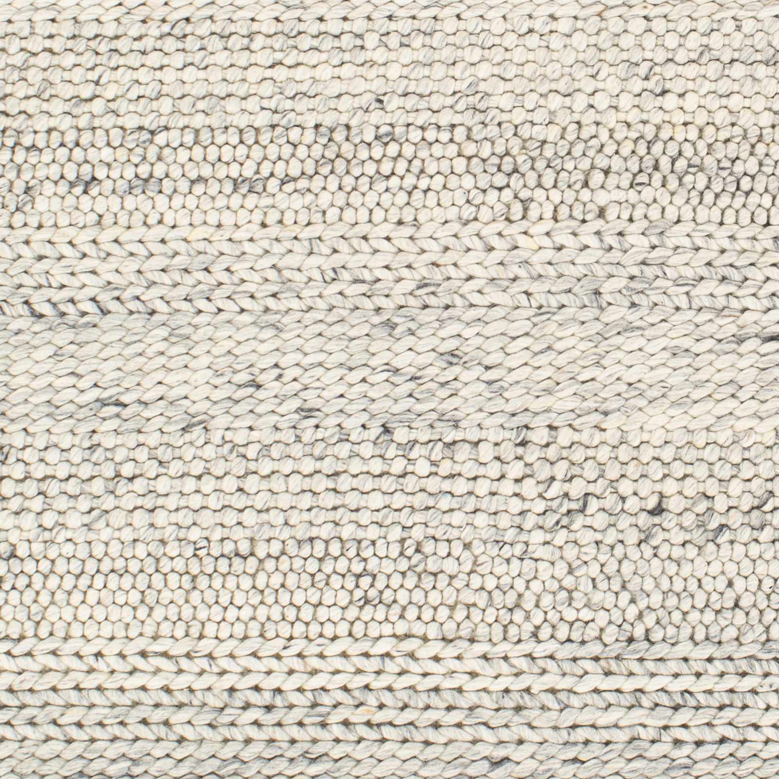 Rustic Elegant Ivory Hand Woven Wool Area Rug