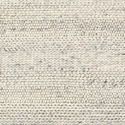 Rustic Elegant Ivory Hand Woven Wool Area Rug