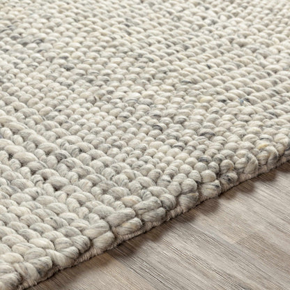 Rustic Elegant Ivory Hand Woven Wool Area Rug
