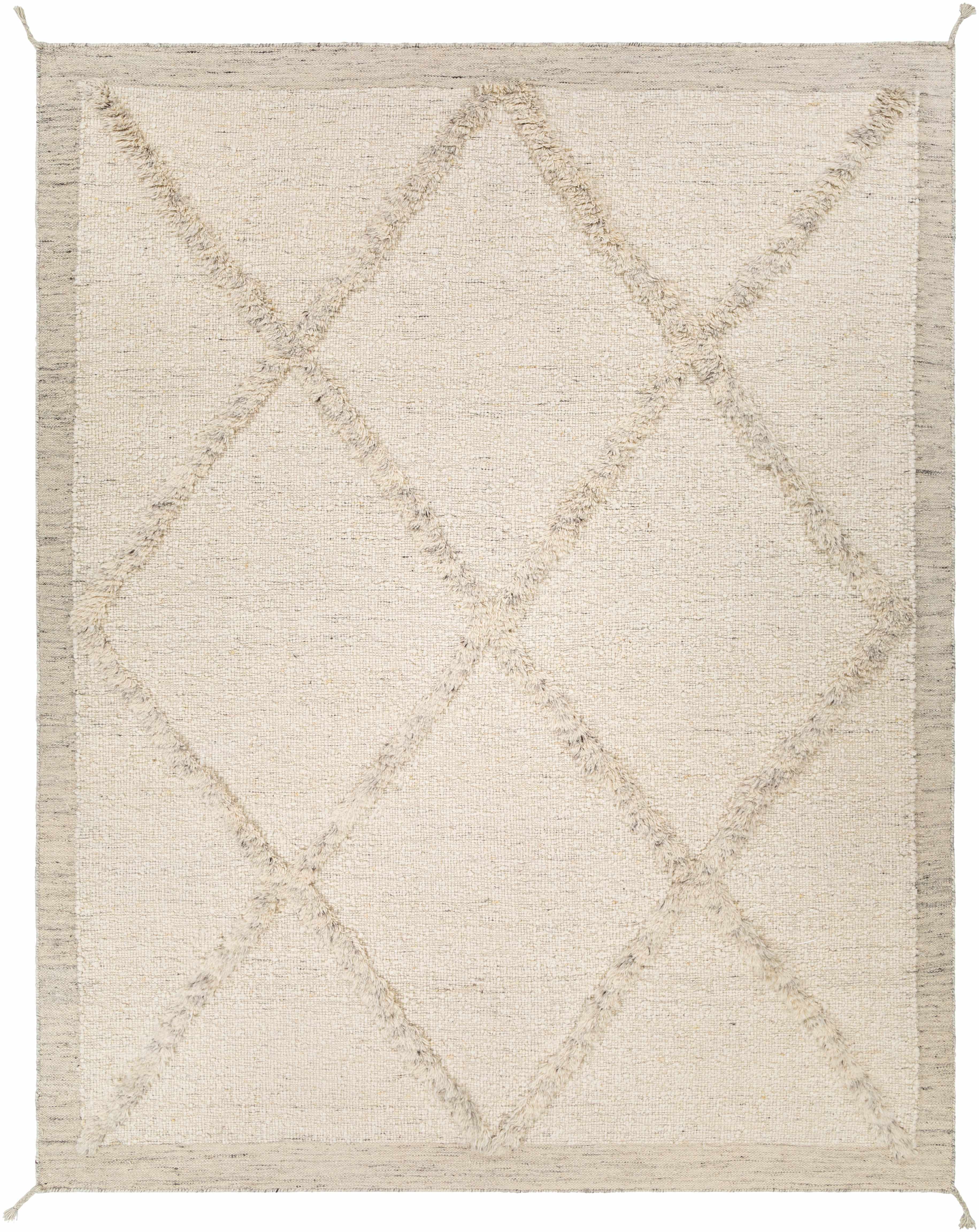 Cream Hand Knotted Wool Area Rug