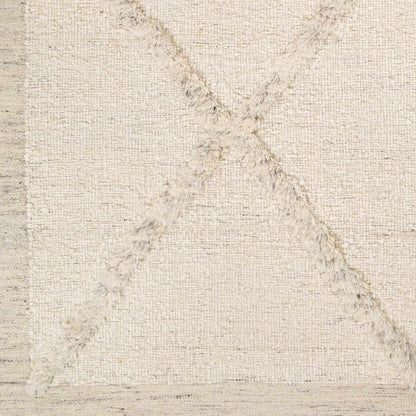 Cream Hand Knotted Wool Area Rug