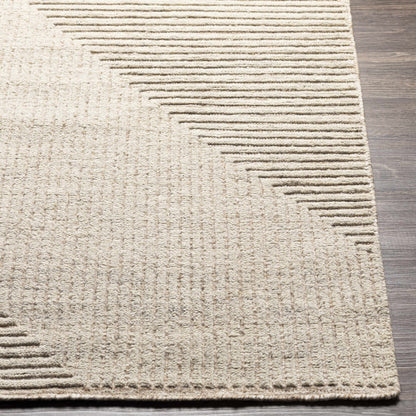 Celestial Geometric Light Brown Wool & Viscose Hand Knotted Area Rug