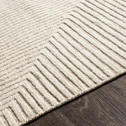 Celestial Geometric Light Brown Wool & Viscose Hand Knotted Area Rug