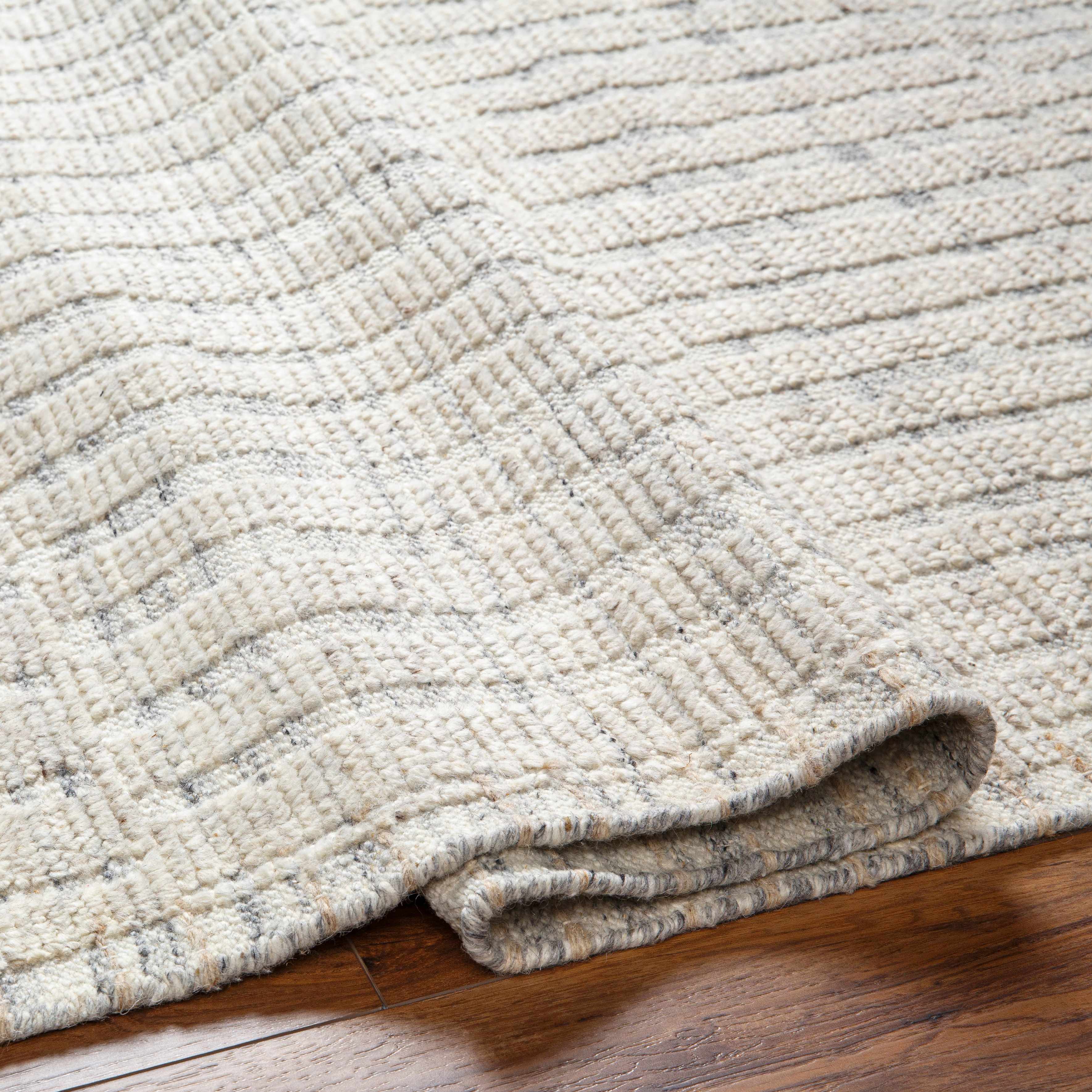 Beauteous Ivory Wool Hand Knotted  Area Rug