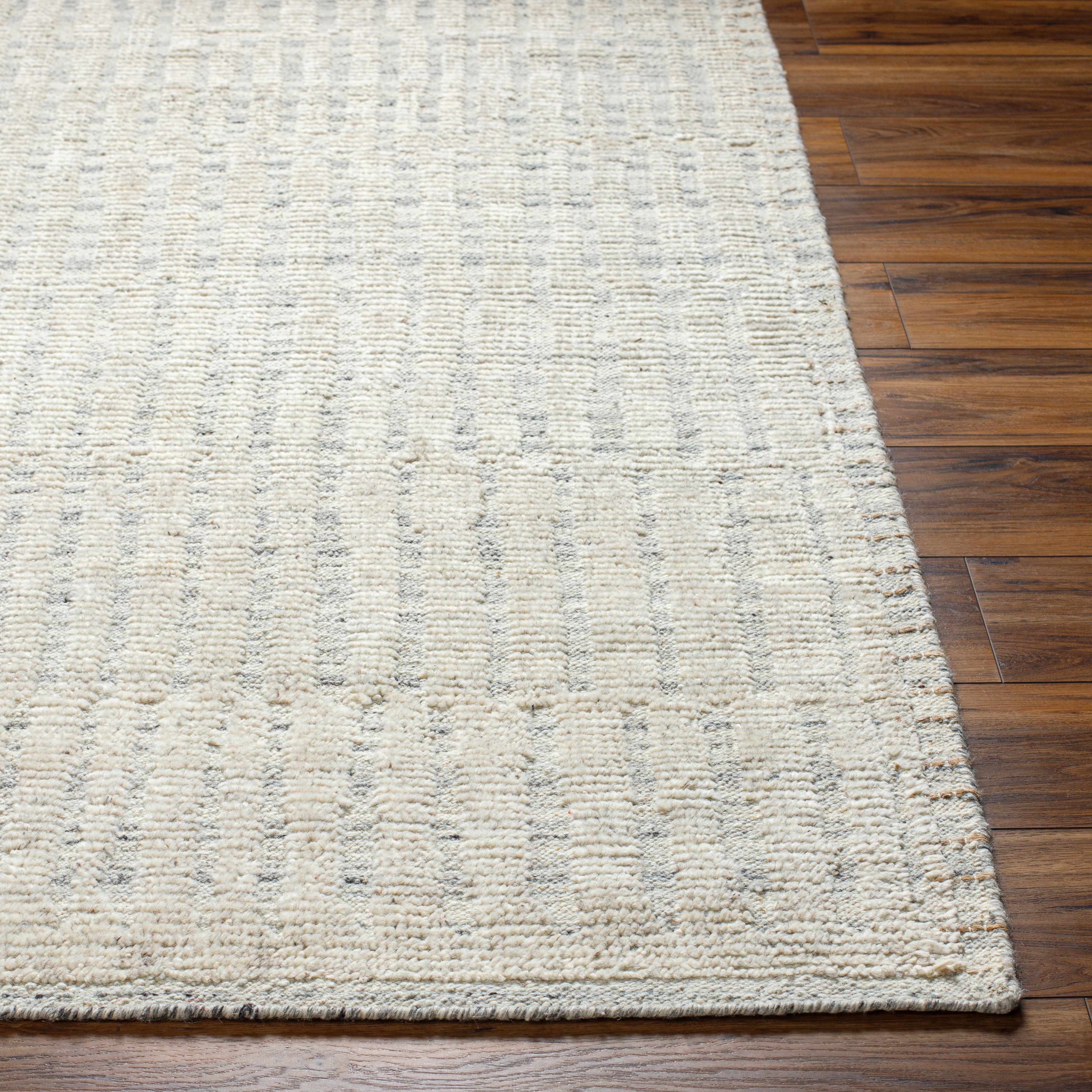 Beauteous Ivory Wool Hand Knotted  Area Rug