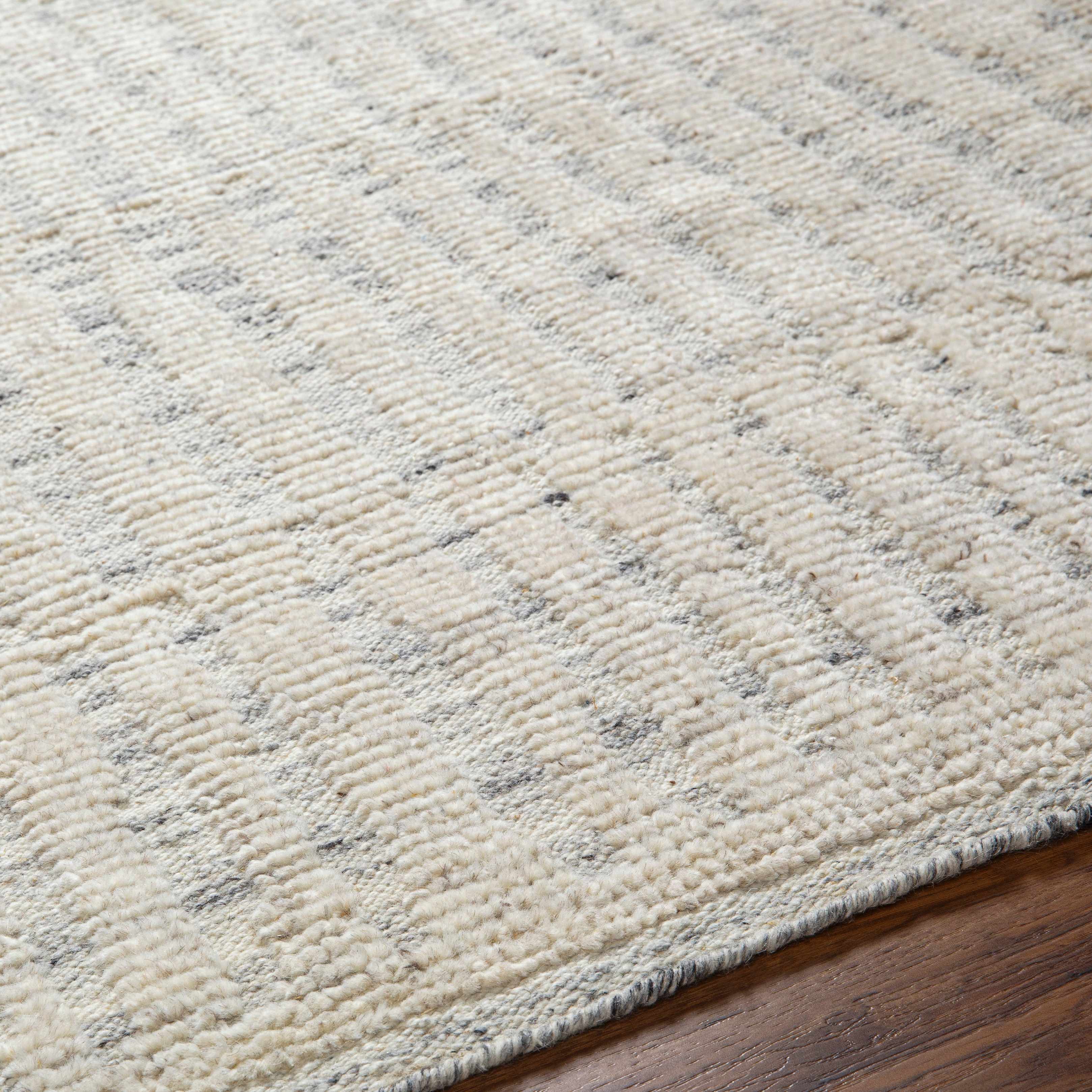 Beauteous Ivory Wool Hand Knotted  Area Rug