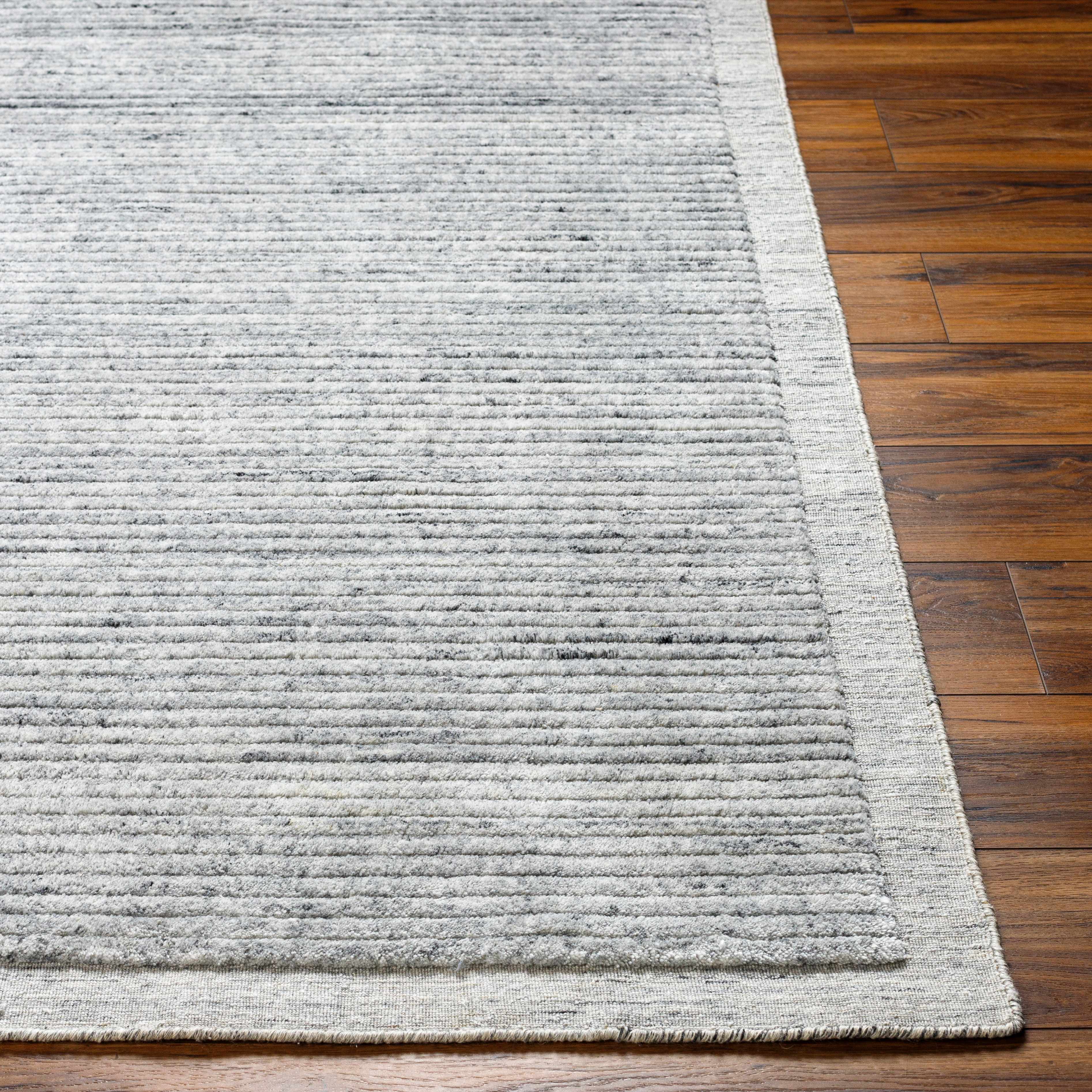 Special Gray Hand Loomed Recycled PET Yarn Area Rug